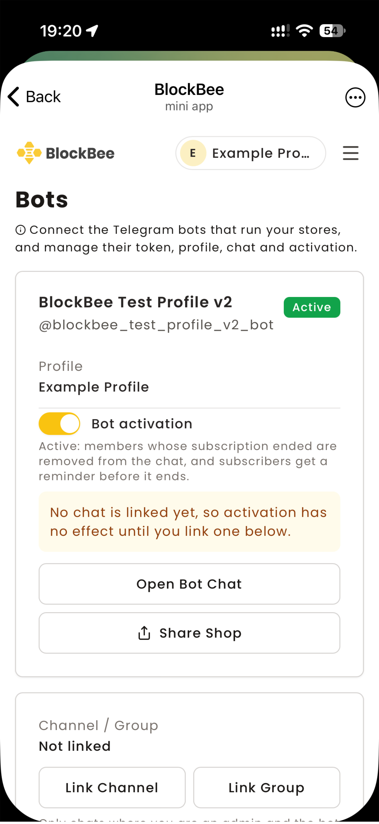 Activating your bot