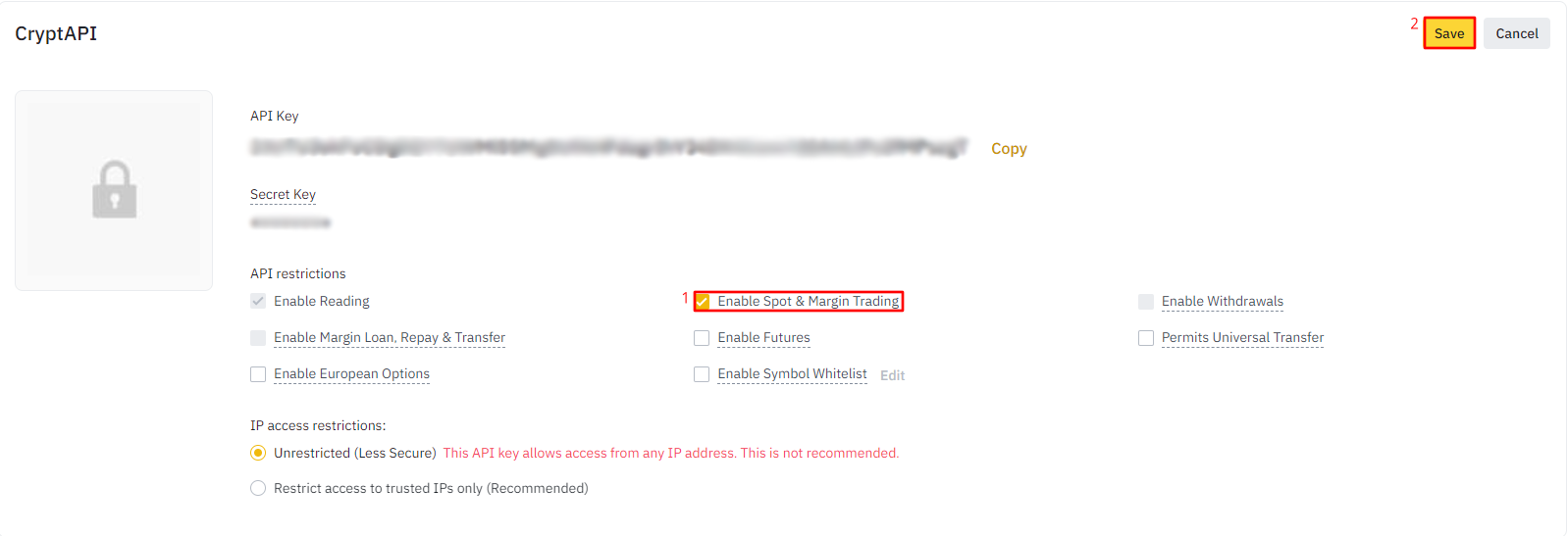 Setting up Binance - Step 4