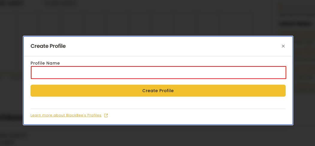 How to create a profile - Step 2