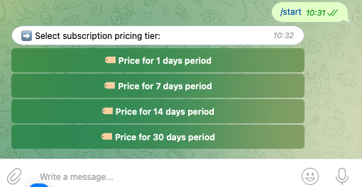 Set subscription price